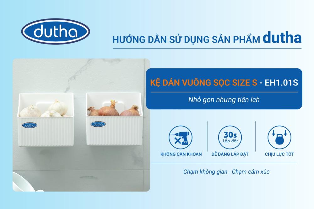 HDSD KỆ DÁN VUÔNG SỌC SIZE S