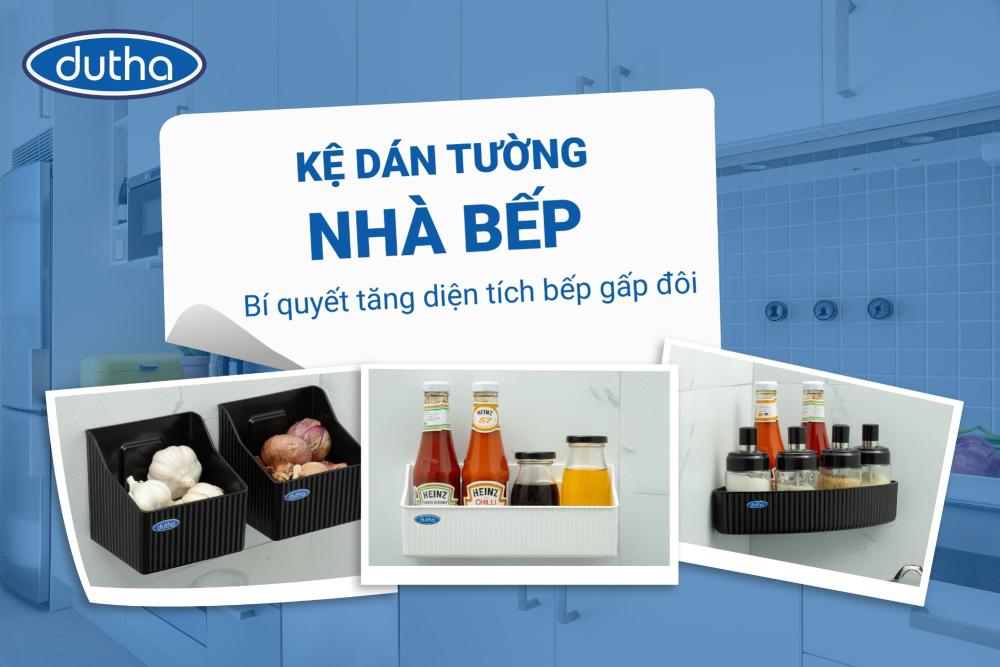 KỆ DÁN TƯỜNG NHÀ BẾP – CÁCH TĂNG DIỆN TÍCH BẾP GẤP ĐÔI