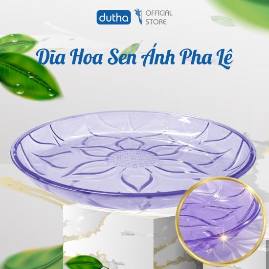 Dĩa Hoa Sen Ánh Pha Lê - Dutha