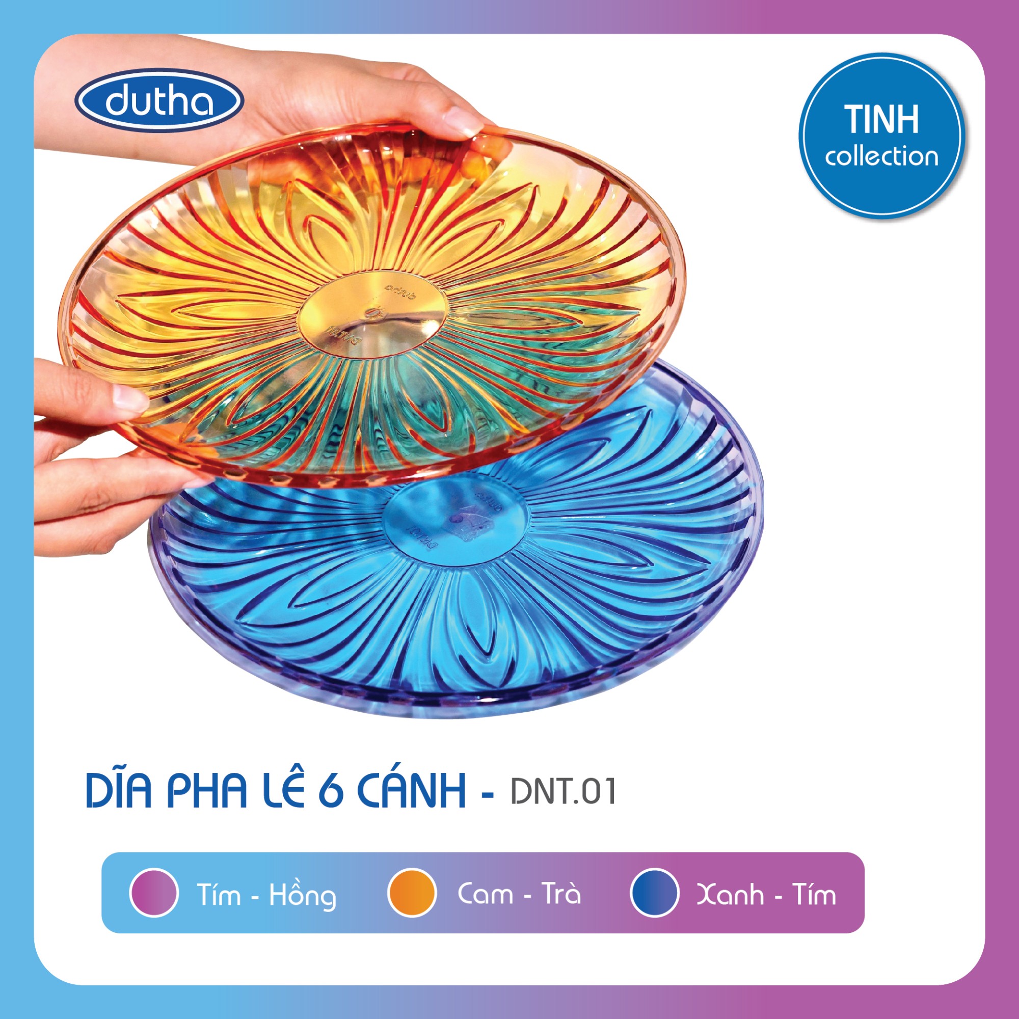 Dĩa Hoa 6 Cánh - Ánh Pha Lê