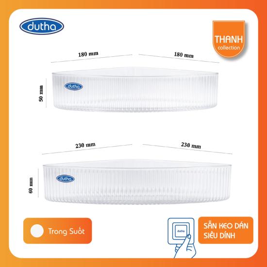 Bộ 2 Kệ Góc Treo Sọc - Trong Suốt