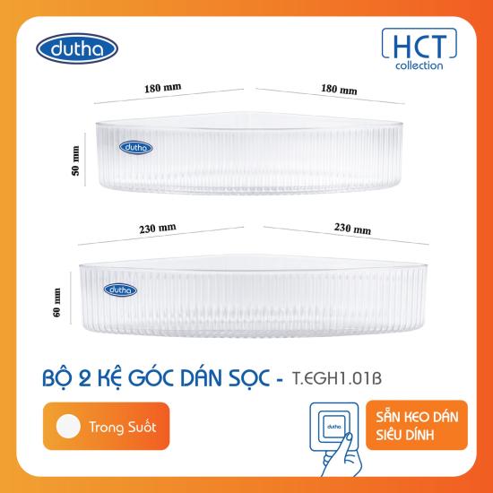 BỘ 2 KỆ GÓC DÁN TƯỜNG TRONG SUỐT - DUTHA